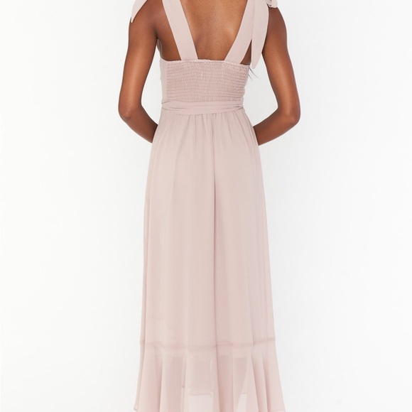 Show me your MUMU | Claire Midi Dress | Soft Beige Chiffon | Size Small S - Picture 5 of 16